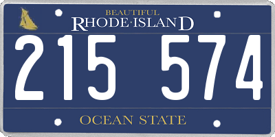 RI license plate 215574