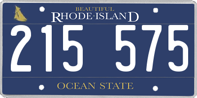 RI license plate 215575