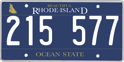 RI license plate 215577
