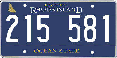RI license plate 215581
