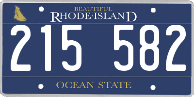 RI license plate 215582