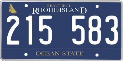 RI license plate 215583