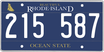 RI license plate 215587