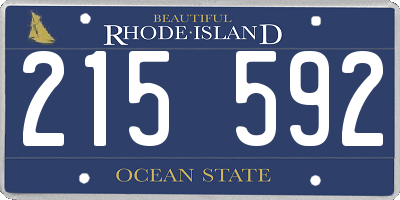 RI license plate 215592