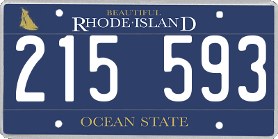 RI license plate 215593