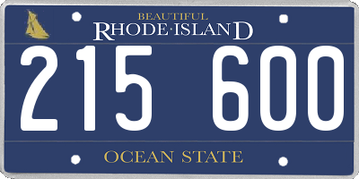RI license plate 215600