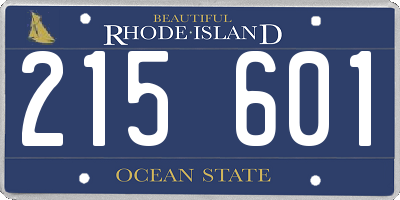 RI license plate 215601