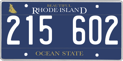 RI license plate 215602