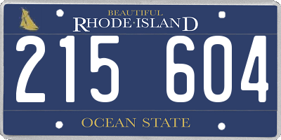 RI license plate 215604