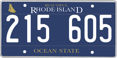 RI license plate 215605