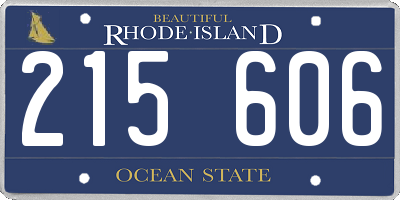 RI license plate 215606
