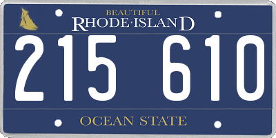 RI license plate 215610