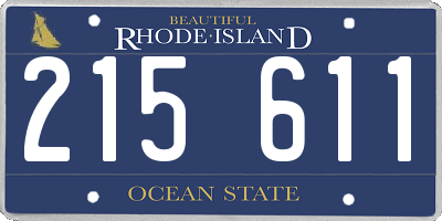 RI license plate 215611