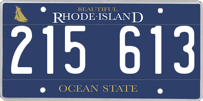 RI license plate 215613