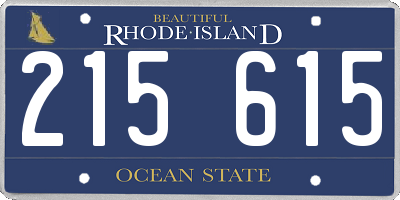 RI license plate 215615