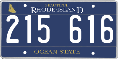 RI license plate 215616