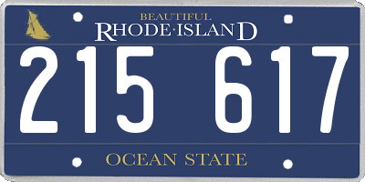 RI license plate 215617