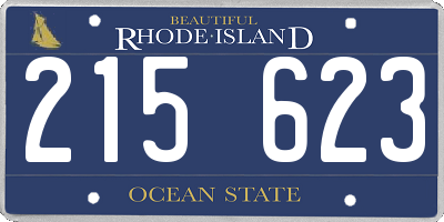 RI license plate 215623