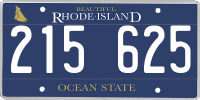 RI license plate 215625
