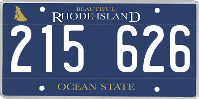 RI license plate 215626