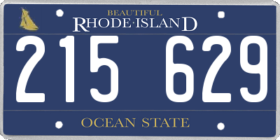 RI license plate 215629