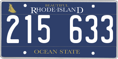 RI license plate 215633