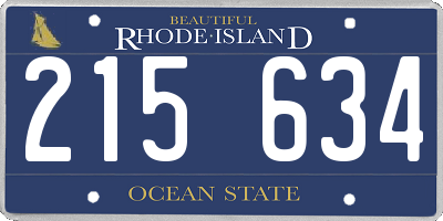 RI license plate 215634
