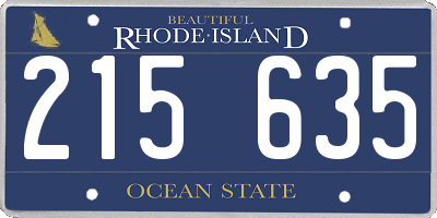 RI license plate 215635