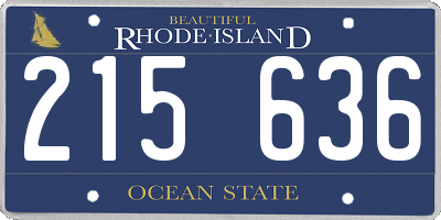 RI license plate 215636
