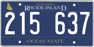 RI license plate 215637