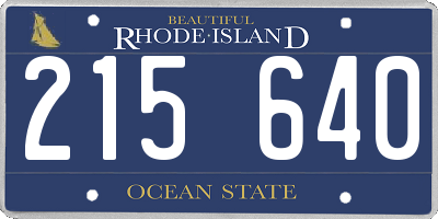 RI license plate 215640