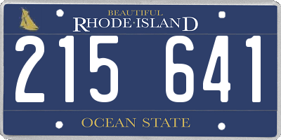 RI license plate 215641