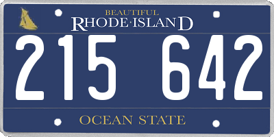 RI license plate 215642