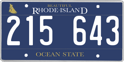 RI license plate 215643