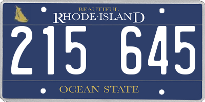 RI license plate 215645