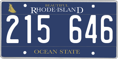 RI license plate 215646