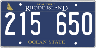 RI license plate 215650