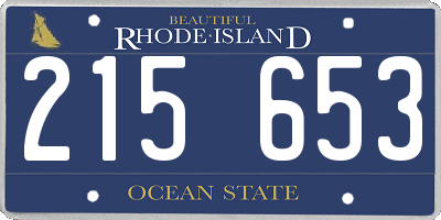 RI license plate 215653