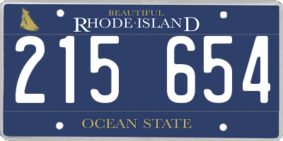 RI license plate 215654