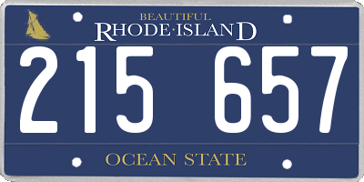 RI license plate 215657