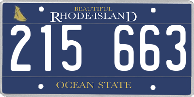 RI license plate 215663