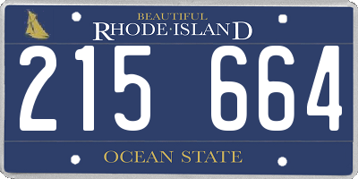 RI license plate 215664
