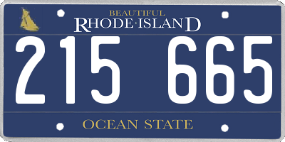 RI license plate 215665
