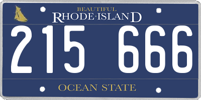 RI license plate 215666