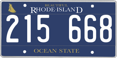 RI license plate 215668