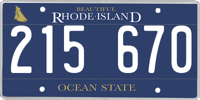 RI license plate 215670