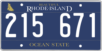 RI license plate 215671