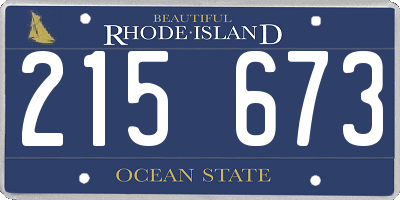 RI license plate 215673