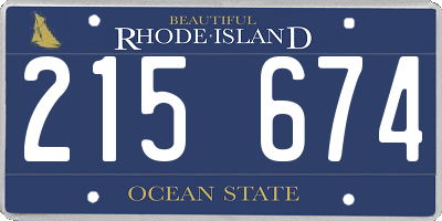 RI license plate 215674