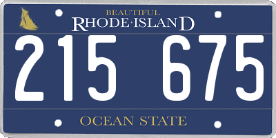 RI license plate 215675